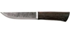 Autine Damascus Bushcrafter, Wengé, Fourreau RH Brun, Couteau Bushcraft