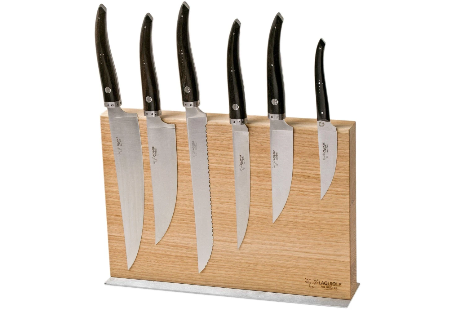 Laguiole En Aubrac Gourmet COL99CUIGOEBIB Set De 6 Couteaux Bois D'ébène Avec Bloc à Couteaux 3 Laguiole En Aubrac Gourmet COL99CUIGOEBIB Set De 6 Couteaux Bois D'ébène Avec Bloc à Couteaux