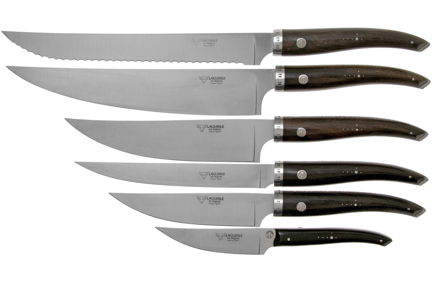 Laguiole En Aubrac Gourmet COL99CUIGOEBIB Set De 6 Couteaux Bois D'ébène Avec Bloc à Couteaux 6 Laguiole En Aubrac Gourmet COL99CUIGOEBIB Set De 6 Couteaux Bois D'ébène Avec Bloc à Couteaux – Image 4