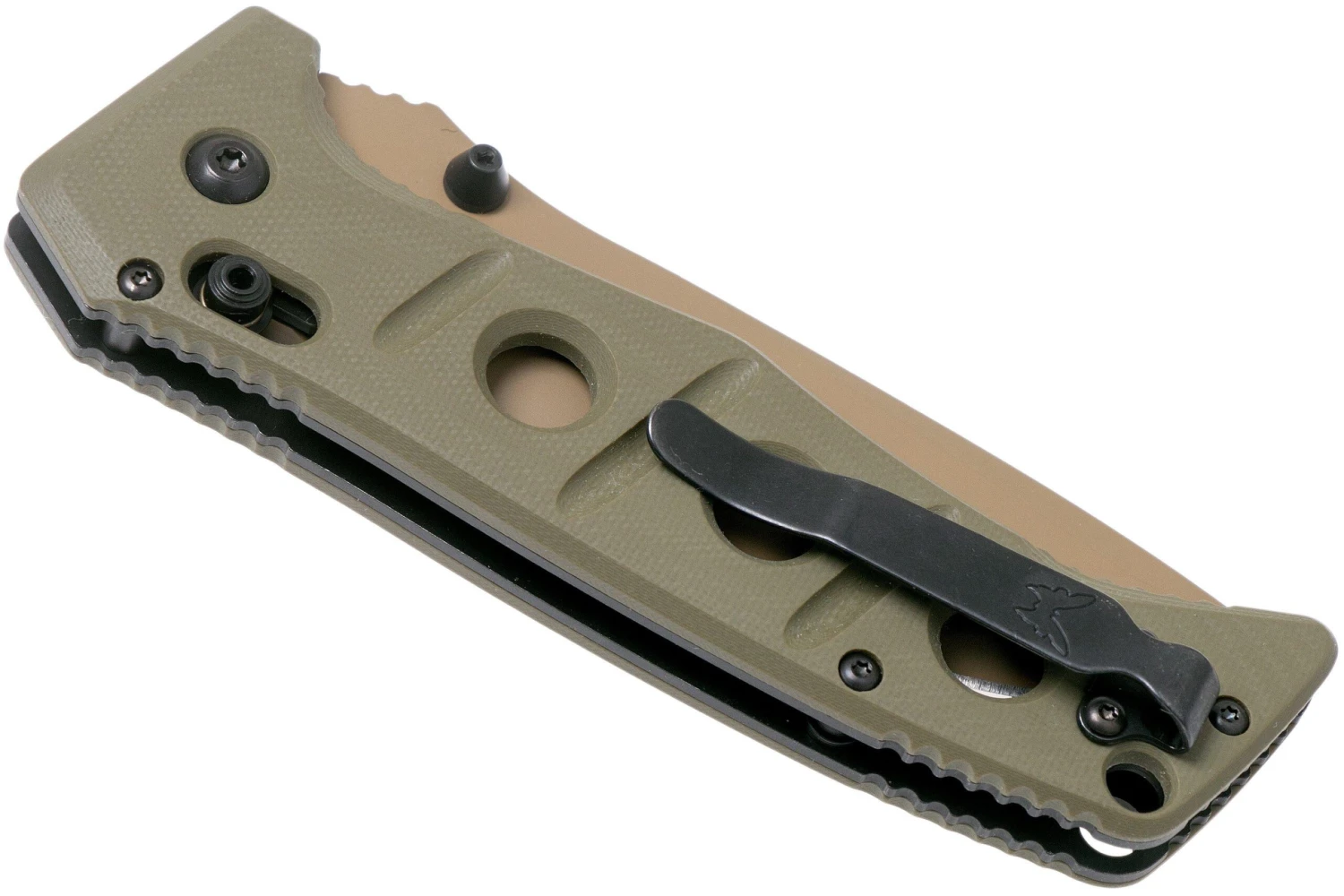 Benchmade 275SFE-2 Sibert Adamas OD Green G10, Flat Earth Serrated Couteau De Poche, Shane Sibert Design 6 Benchmade 275SFE-2 Sibert Adamas OD Green G10, Flat Earth Serrated Couteau De Poche, Shane Sibert Design – Image 4