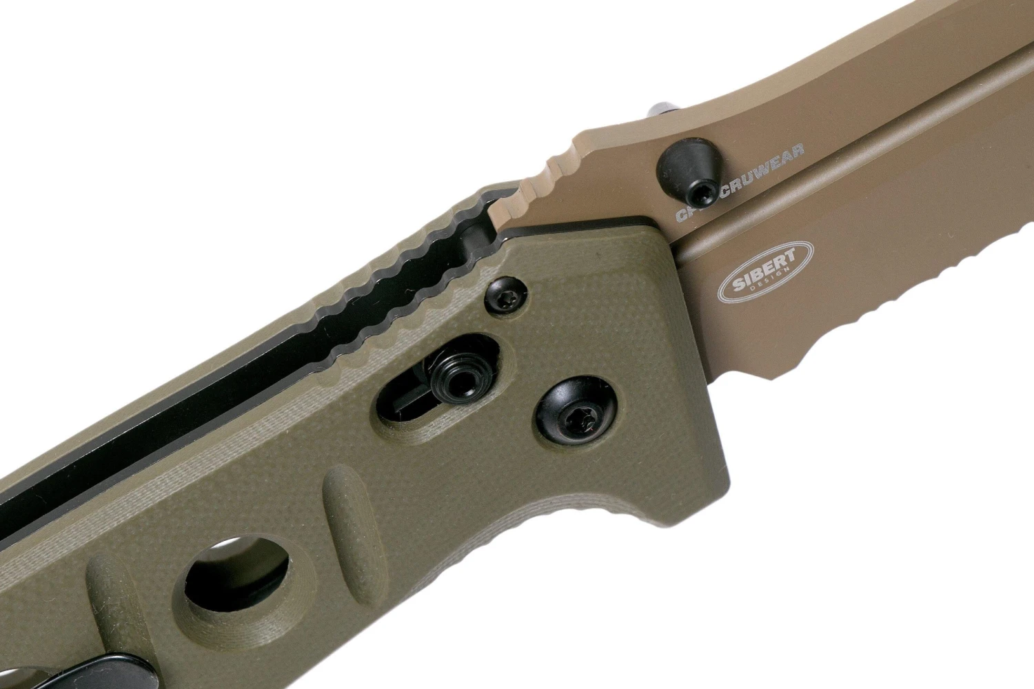 Benchmade 275SFE-2 Sibert Adamas OD Green G10, Flat Earth Serrated Couteau De Poche, Shane Sibert Design 8 Benchmade 275SFE-2 Sibert Adamas OD Green G10, Flat Earth Serrated Couteau De Poche, Shane Sibert Design – Image 6