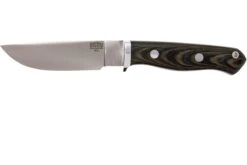 Bark River GamesKeeper A2, Black Green Linen Micarta, Brown Sheath