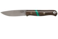 Bark River Ultra-Lite Bushcrafter CPM 3V Zericote, Jade Malachite Spacer, Black Liners, Mosaic Pins