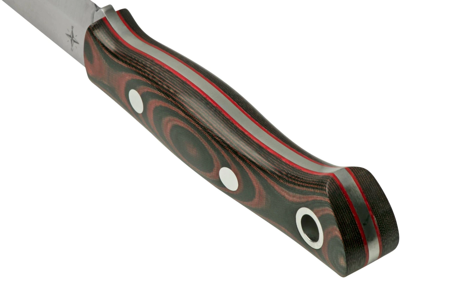 Bark River Aurora Scandi CPM 3V Red & Black Linen Micarta, Red Liner, Couteau Fixe 6 Bark River Aurora Scandi CPM 3V Red & Black Linen Micarta, Red Liner, Couteau Fixe – Image 4