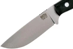 Bark River Bravo Necker II CPM 154CM, Black Canvas Micarta, Brown Sheath -Kai Soldes Boutique BRK07 002BRKC 03 bark river brk07 002brkc 03