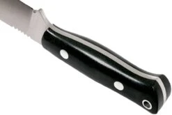 Bark River Bravo Necker II CPM 154CM, Black Canvas Micarta, Brown Sheath -Kai Soldes Boutique BRK07 002BRKC 04 bark river brk07 002brkc 04