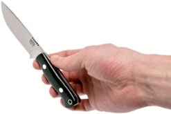 Bark River Bravo Necker II CPM 154CM, Black Canvas Micarta, Brown Sheath -Kai Soldes Boutique BRK07 002BRKC 06 bark river brk07 002brkc 06