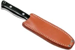 Bark River Bravo Necker II CPM 154CM, Black Canvas Micarta, Brown Sheath -Kai Soldes Boutique BRK07 002BRKC 07 bark river brk07 002brkc 07