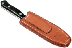 Bark River Bravo Necker II CPM 154CM, Black Canvas Micarta, Brown Sheath -Kai Soldes Boutique BRK07 002BRKC 08 bark river brk07 002brkc 08