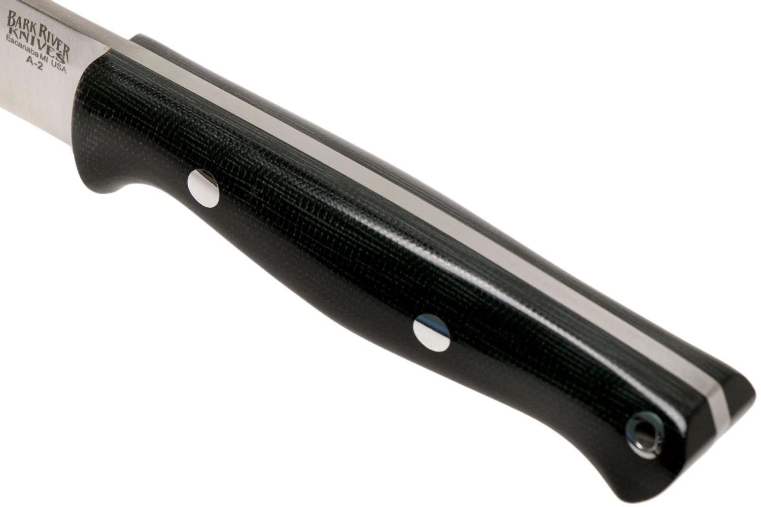 Bark River Gunny A2 Rampless, Black Canvas Micarta Couteau Outdoor 7 Bark River Gunny A2 Rampless, Black Canvas Micarta Couteau Outdoor – Image 5
