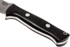 Bark River Bravo 1 CPM 3V, Black Canvas Micarta, Brown Sheath -Kai Soldes Boutique BRK07 114BRKC 04 bark river brk07 114brkc 04