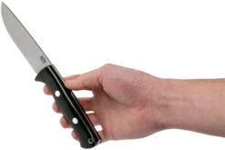 Bark River Bravo 1 LT Hunter CPM 3V, Black Canvas Micarta, Brown Sheath -Kai Soldes Boutique BRK07 121BRKC 06 bark river knives