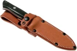 Bark River Bravo 1 LT Hunter CPM 3V, Black Canvas Micarta, Brown Sheath -Kai Soldes Boutique BRK07 121BRKC 07 bark river knives