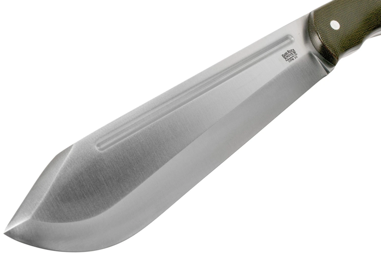 Bark River JX5 Vengeful 1 CPM 3V Green Canvas Micarta Machette Coupe-coupe 5 Bark River JX5 Vengeful 1 CPM 3V Green Canvas Micarta Machette Coupe-coupe – Image 3