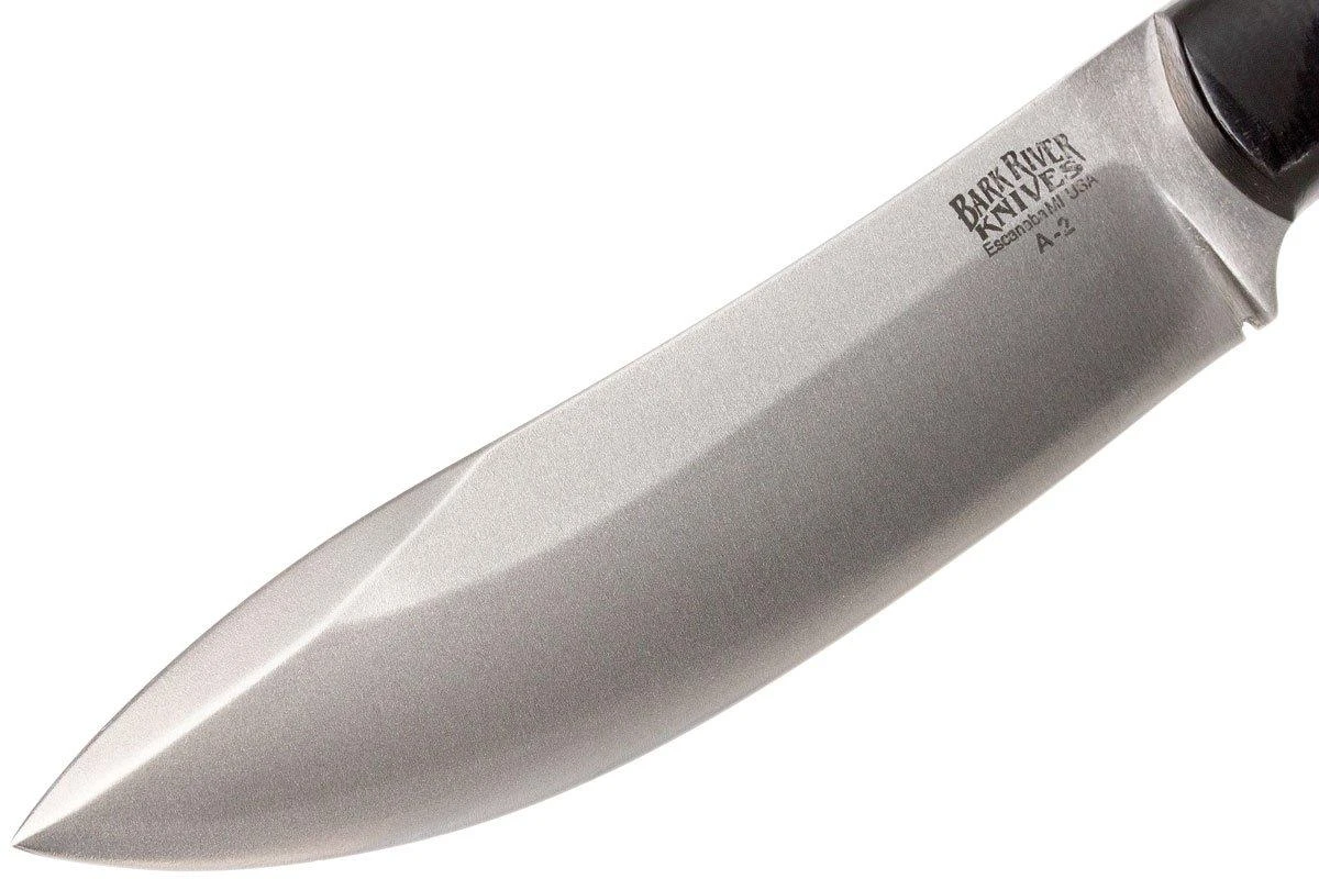 Bark River Mini Kalahari A2, Black Canvas Micarta, Brown Sheath 5 Bark River Mini Kalahari A2, Black Canvas Micarta, Brown Sheath – Image 3