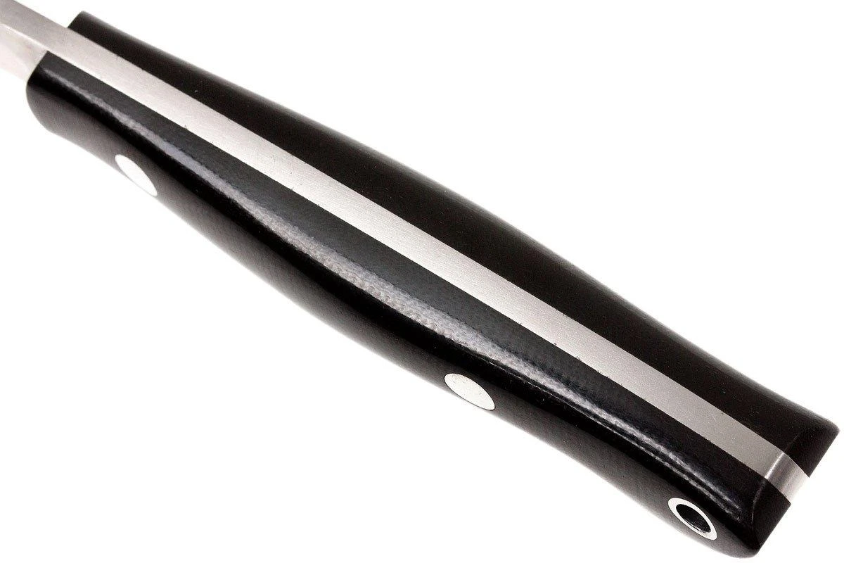 Bark River Mini Kalahari A2, Black Canvas Micarta, Brown Sheath 7 Bark River Mini Kalahari A2, Black Canvas Micarta, Brown Sheath – Image 5