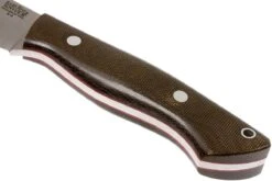 Bark River Kalahari Hunter A2, Green Canvas Micarta, Red Liners, Brown Sheath -Kai Soldes Boutique BRK12 112GNCRL 04 bark river brk12 112gncrl 04