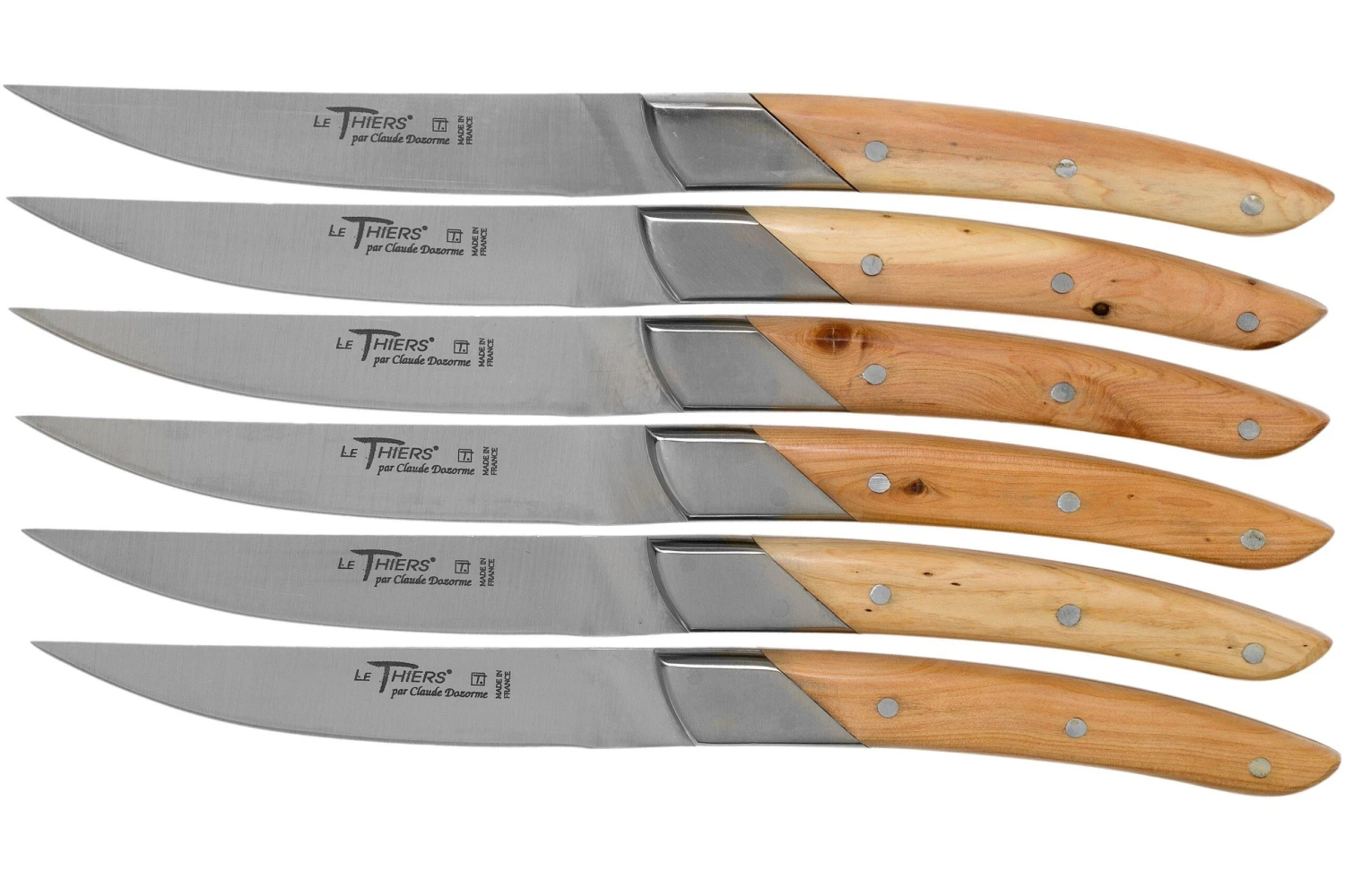 Claude Dozorme Le Thiers Art Deco Coffret De Couteaux à Steak, 6 Pièces, Genévrier 3 Claude Dozorme Le Thiers Art Deco Coffret De Couteaux à Steak, 6 Pièces, Genévrier