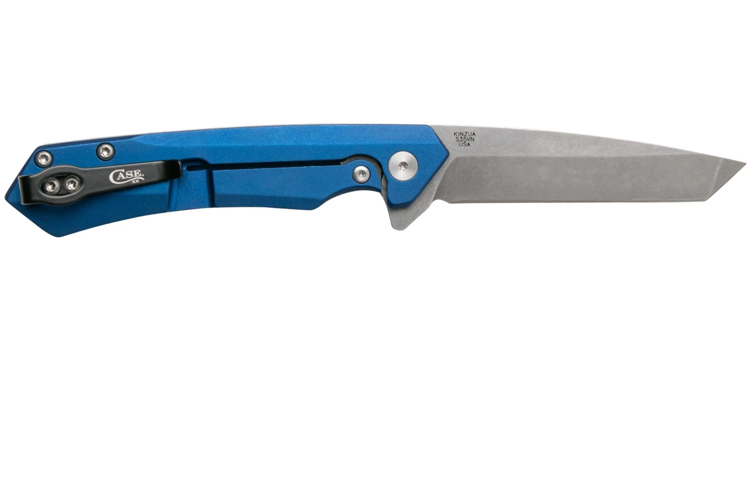 Case The Kinzua, Blue Anodized Aluminum, Tanto S35VN, 646643 Couteau De Poche 4 Case The Kinzua, Blue Anodized Aluminum, Tanto S35VN, 646643 Couteau De Poche – Image 2