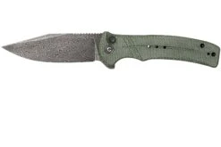 Civivi Cogent C20038D-DS1 Damascus Plain Edge, Green Micarta Couteau De Poche