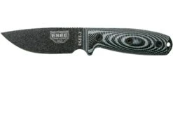 ESEE Model 3 Black Blade 3D Grey-Black G10 Couteau De Survie 3PMB-002 étui Noir + Clip De Poche