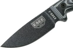 ESEE Model 3 Black Blade 3D Grey-Black G10 Couteau De Survie 3PMB-002 étui Noir + Clip De Poche 11 ESEE Model 3 Black Blade 3D Grey-Black G10 Couteau De Survie 3PMB-002 étui Noir + Clip De Poche -Kai Soldes Boutique EE 3PMB 002 03 esee knives