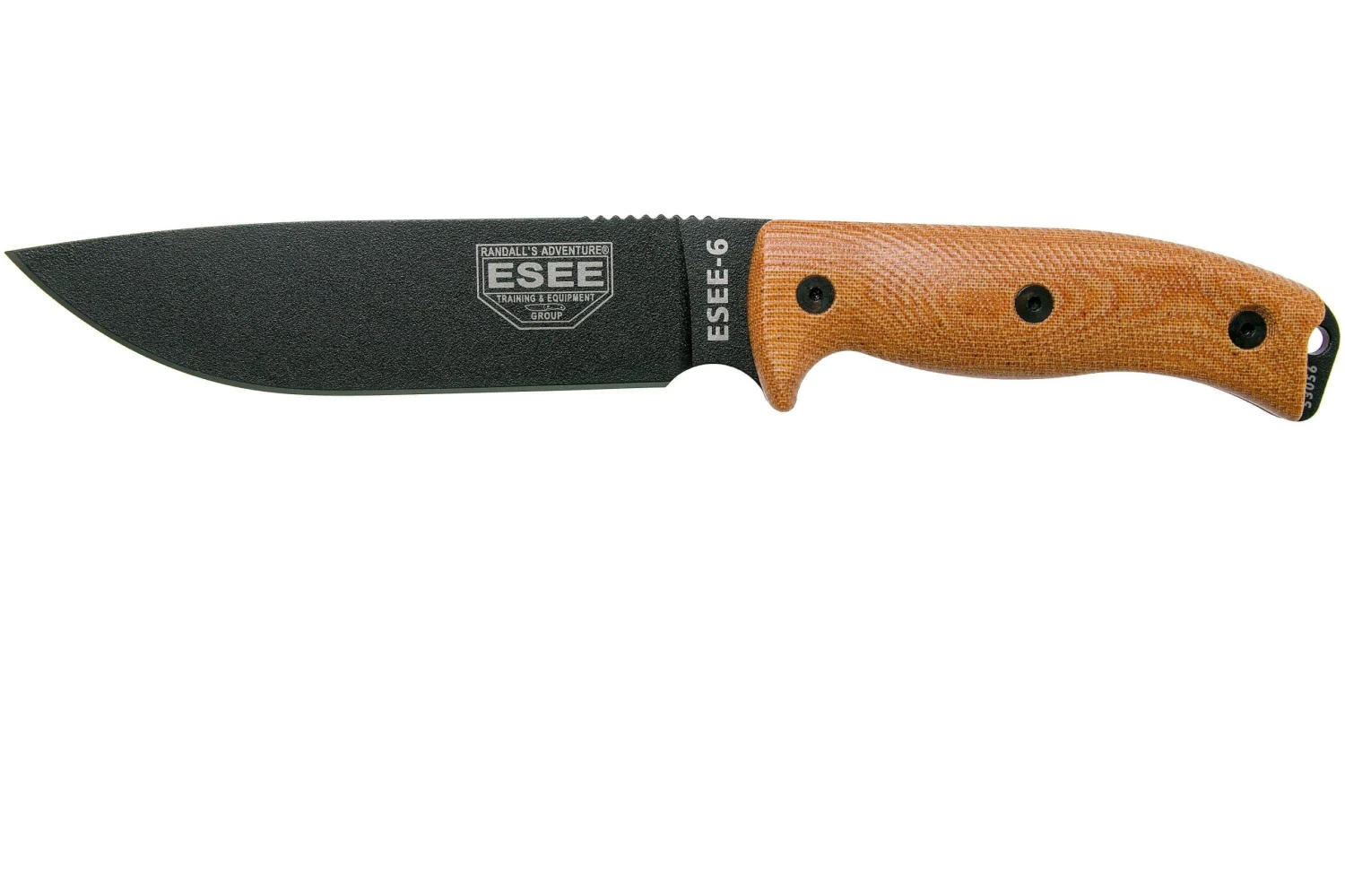 ESEE Model 6 Black Blade 3D Natural Canvas Micarta Couteau De Survie 6PB-011 étui Kydex + Clip Plat 3 ESEE Model 6 Black Blade 3D Natural Canvas Micarta Couteau De Survie 6PB-011 étui Kydex + Clip Plat