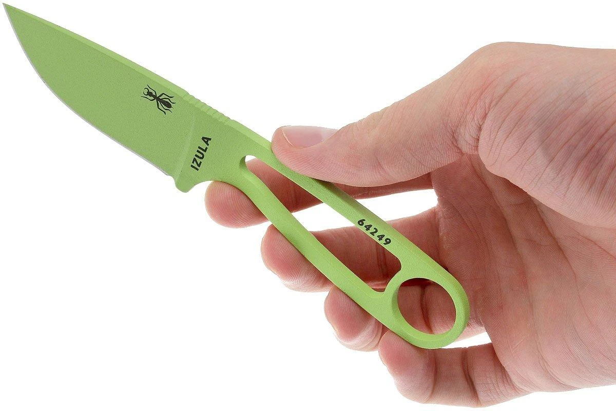 ESEE Izula Venom Green IZULA-VG Couteau De Cou Avec étui Noir + Clip Ceinture 5 ESEE Izula Venom Green IZULA-VG Couteau De Cou Avec étui Noir + Clip Ceinture – Image 3