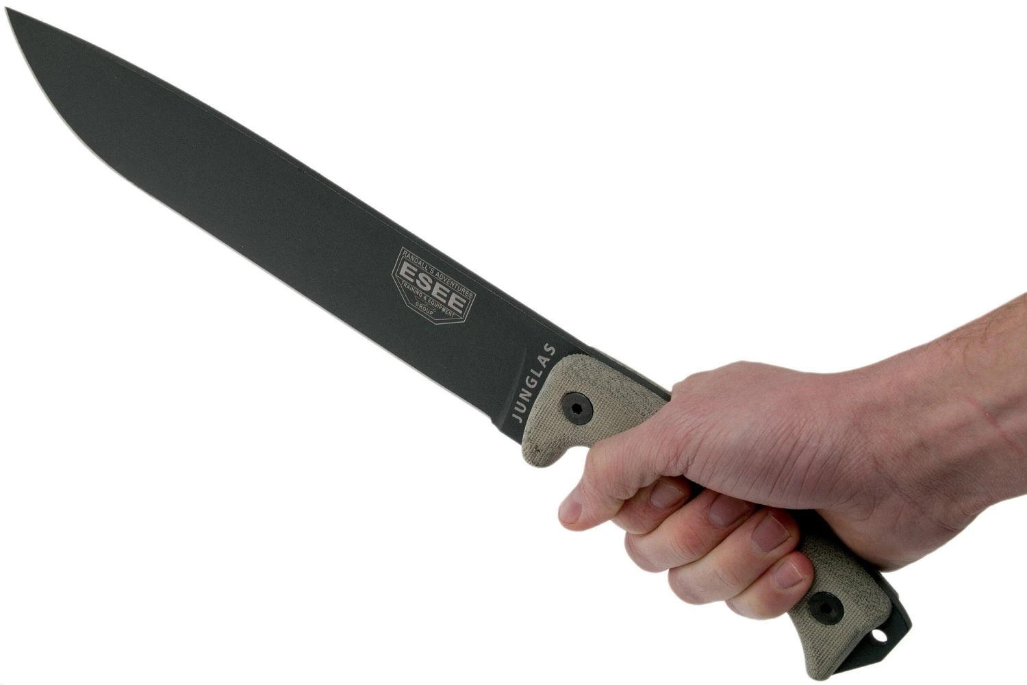 ESEE Junglas Tactical Gunsmoke Couteau De Survie Avec étui Kydex + MOLLE Back 8 ESEE Junglas Tactical Gunsmoke Couteau De Survie Avec étui Kydex + MOLLE Back – Image 6