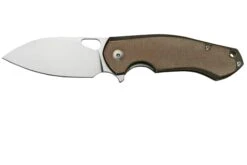 GiantMouse ACE Biblio Bronze Natural Micarta Couteau De Poche, Ansø Et Voxnaes Design