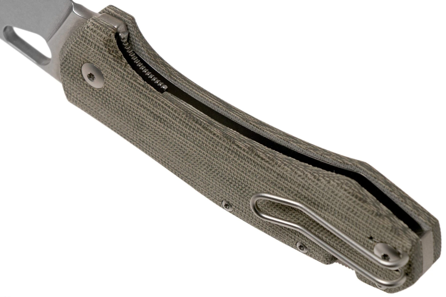 GiantMouse ACE Grand, Green Canvas Micarta Couteau De Poche 7 GiantMouse ACE Grand, Green Canvas Micarta Couteau De Poche – Image 5