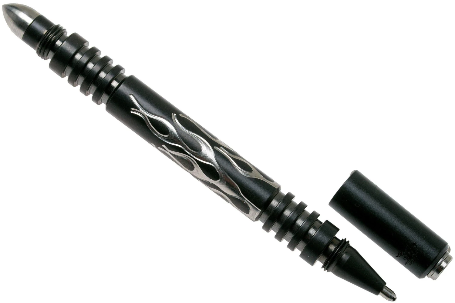 Rick Hinderer Investigator Pen Flames Stainless Steel, Stonewash DLC, Stylo Tactique 4 Rick Hinderer Investigator Pen Flames Stainless Steel, Stonewash DLC, Stylo Tactique – Image 2