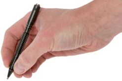 Rick Hinderer Spiral Investigator Pen Stainless Steel, Stonewash Black DLC, Stylo Tactique -Kai Soldes Boutique HRK INVP SPR SSBL 04 rick hinderer knives