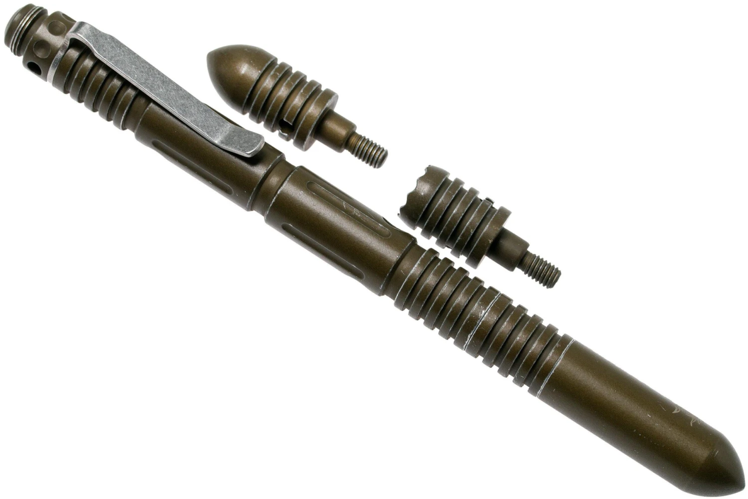 Rick Hinderer Extreme Duty Modular Kubotan Pen Deluxe Set Battled FDE Aluminium 3 Rick Hinderer Extreme Duty Modular Kubotan Pen Deluxe Set Battled FDE Aluminium