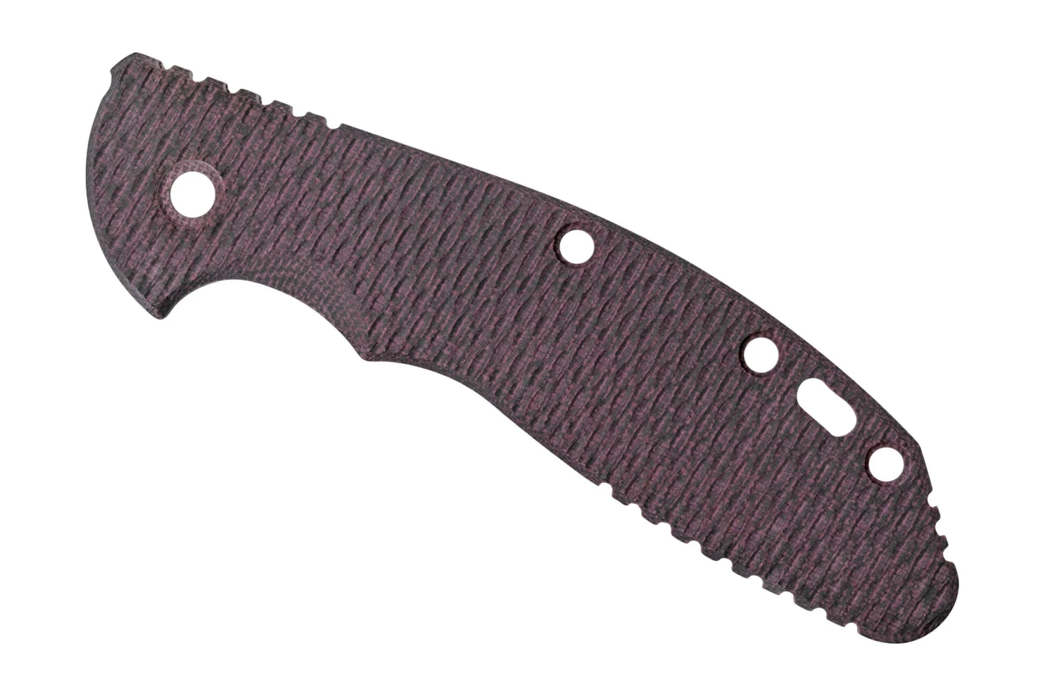 Rick Hinderer XM24 Plaquette De Manche, Textured Burgundy Canvas Micarta 3 Rick Hinderer XM24 Plaquette De Manche, Textured Burgundy Canvas Micarta