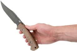 Rick Hinderer Ranch Bowie Natural Canvas Micarta, Battle Black, Couteau Bowie -Kai Soldes Boutique HRK TRB BB NM 06 rick hinderer knives