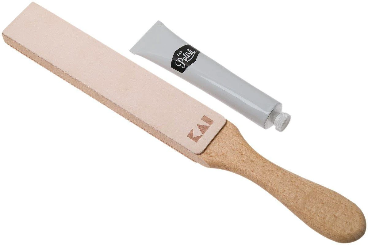 Kai Polishing Strop Set, Stropping Paddle + Pâte à Polir 3 Kai Polishing Strop Set, Stropping Paddle + Pâte à Polir