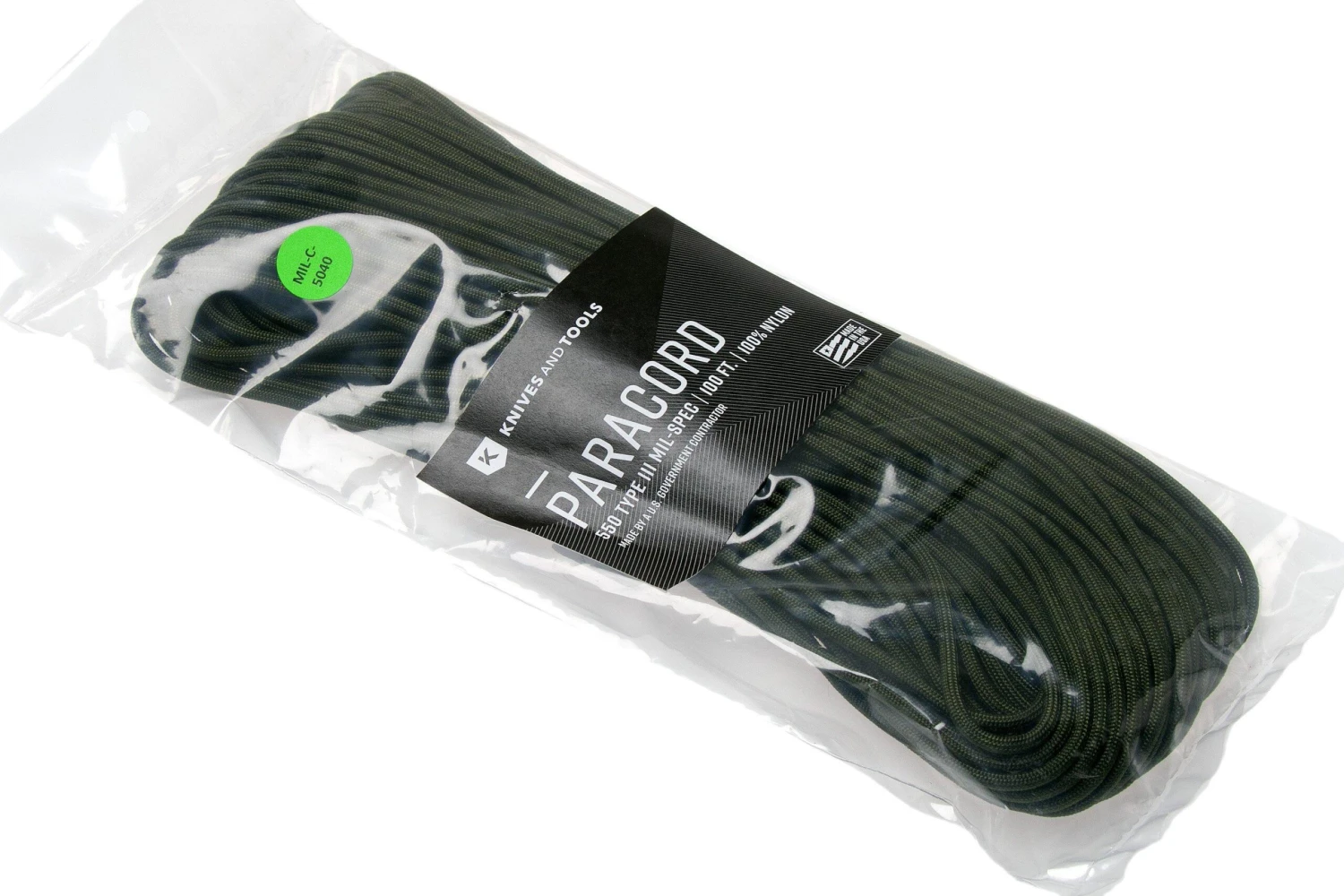 Knivesandtools 550 Paracord Type III Military Spec , Couleur : Camo Green, 100 Ft (30,48 M) 5 Knivesandtools 550 Paracord Type III Military Spec , Couleur : Camo Green, 100 Ft (30,48 M) – Image 3