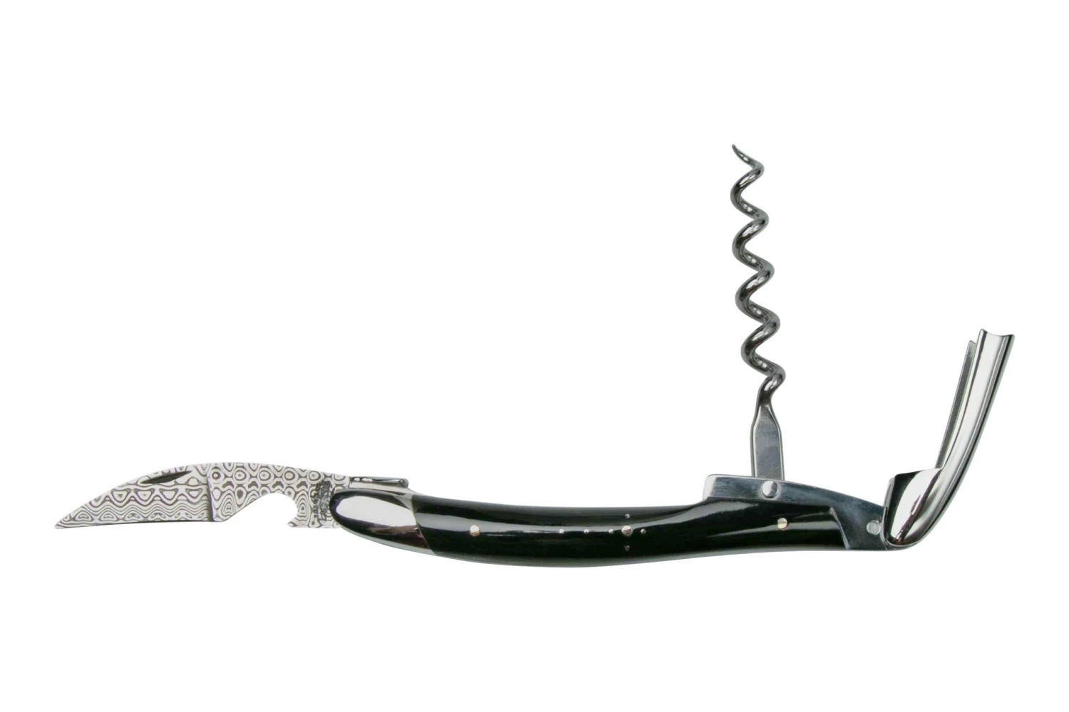 Forge De Laguiole SOMBF Couteau Sommelier Avec étui, Damas, Corne De Buffle 3 Forge De Laguiole SOMBF Couteau Sommelier Avec étui, Damas, Corne De Buffle