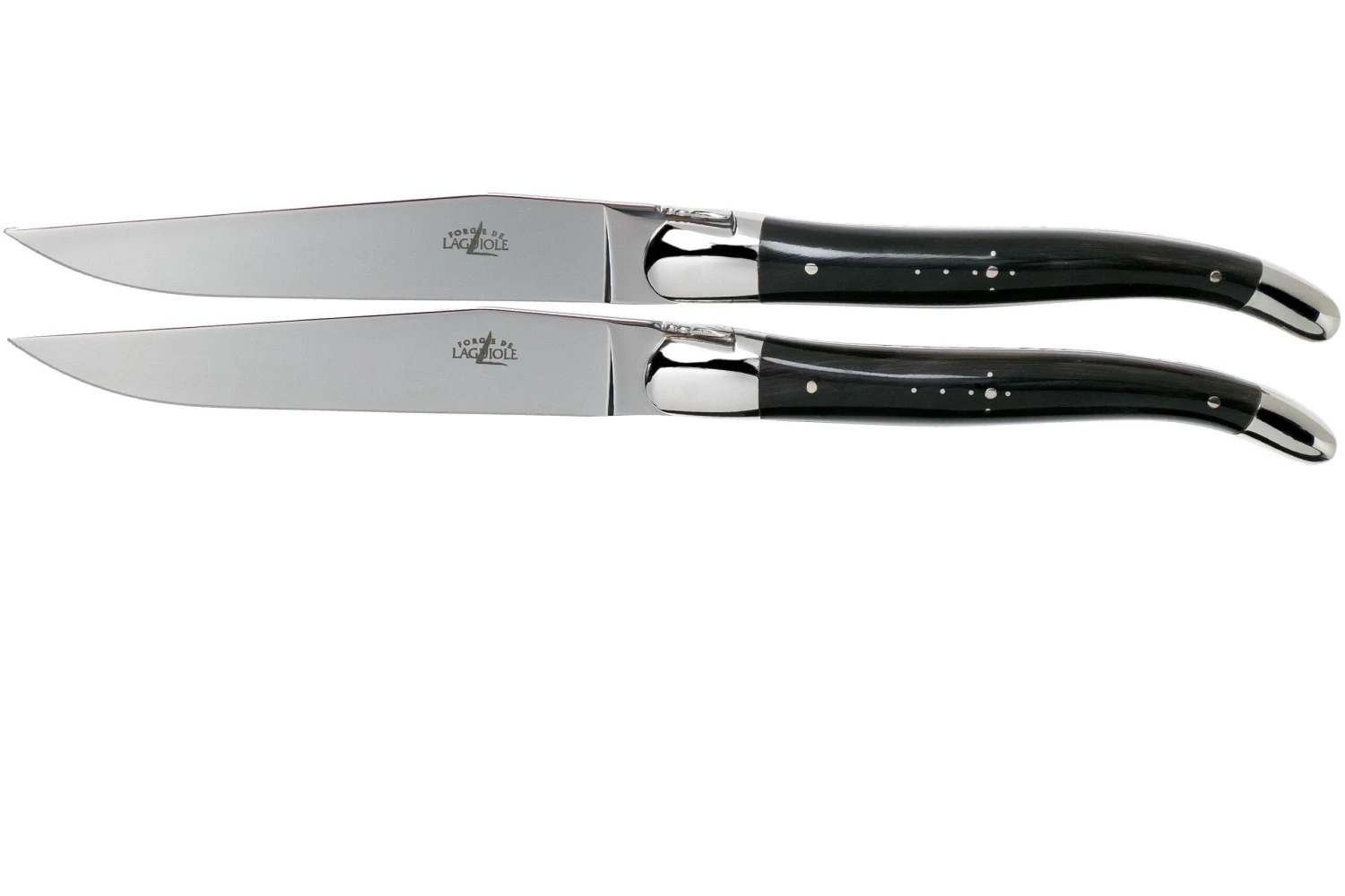 Forge De Laguiole T22MINBF Horn Polished Couteaux à Steak Set De 2 Pièces 3 Forge De Laguiole T22MINBF Horn Polished Couteaux à Steak Set De 2 Pièces