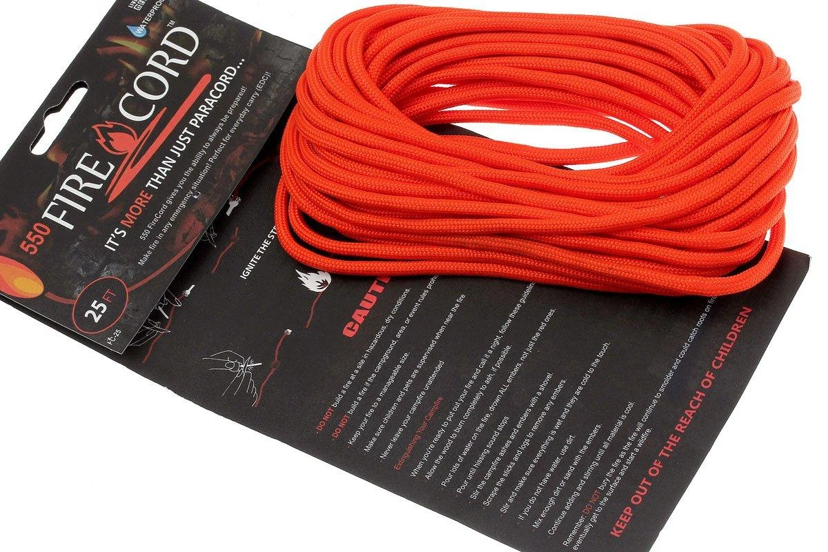 Live Fire Firecord 550 Paracord 25ft, Safety Orange 4 Live Fire Firecord 550 Paracord 25ft, Safety Orange – Image 2