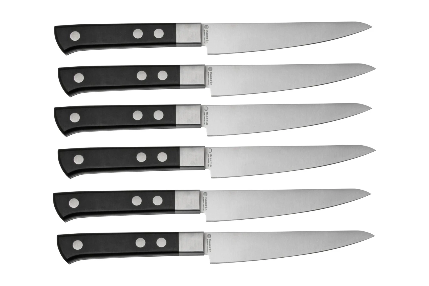 Maserin TEGI 2500TG01-N Set De 6 Couteaux à Steak Avec Sac Enroulable, Noir 4 Maserin TEGI 2500TG01-N Set De 6 Couteaux à Steak Avec Sac Enroulable, Noir – Image 2