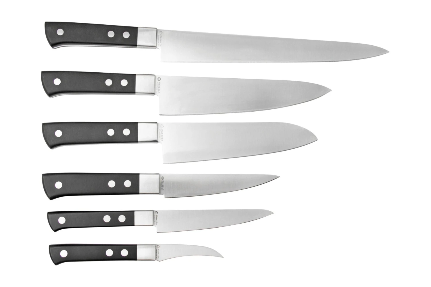 Maserin TEGI 2500TG02-N Set De 6 Couteaux De Cuisine Avec Sac Enroulable, Noir 4 Maserin TEGI 2500TG02-N Set De 6 Couteaux De Cuisine Avec Sac Enroulable, Noir – Image 2