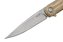 MKM Flame Light FL01L-NC Drop Blade, Natural Micarta, Couteau De Poche -Kai Soldes Boutique MMK FL01L NC 03 mkm
