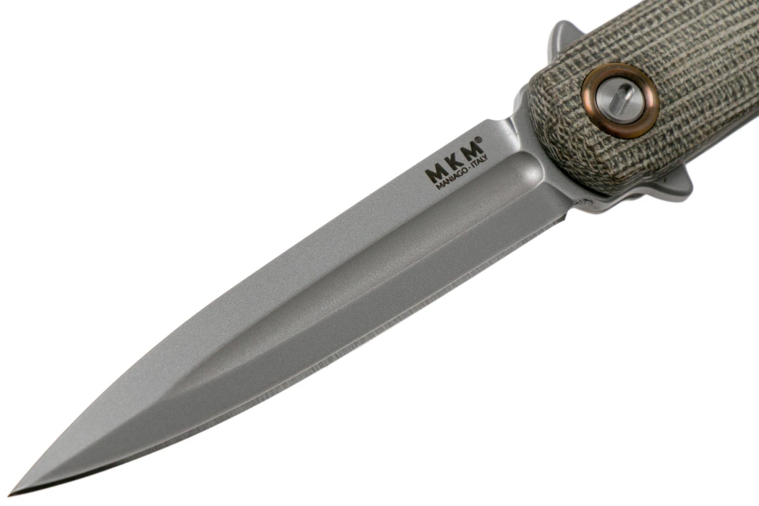 MKM Flame Dagger FL02-GCT Green Canvas Micarta Couteau De Poche, Michael Zieba Design 5 MKM Flame Dagger FL02-GCT Green Canvas Micarta Couteau De Poche, Michael Zieba Design – Image 3