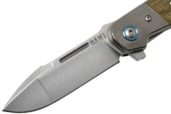 Nl-NL MKM Clap LS01-GCT Titanium, Green Canvas Micarta Couteau De Poche, Bob Terzuola Design -Kai Soldes Boutique MMK LS01 GCT 03 mkm knives