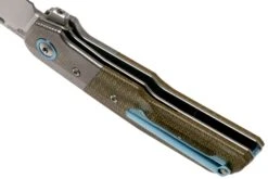 Nl-NL MKM Clap LS01-GCT Titanium, Green Canvas Micarta Couteau De Poche, Bob Terzuola Design -Kai Soldes Boutique MMK LS01 GCT 05 mkm knives