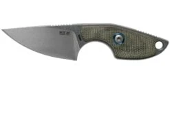 MKM Mikro 1 Drop, Stonewashed Green Canvas Micarta Couteau De Cou, Jesper Voxnaes Design