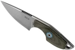 MKM Mikro 1 Drop, Stonewashed Green Canvas Micarta Couteau De Cou, Jesper Voxnaes Design -Kai Soldes Boutique MMK MR01 GC 04 mkm knives