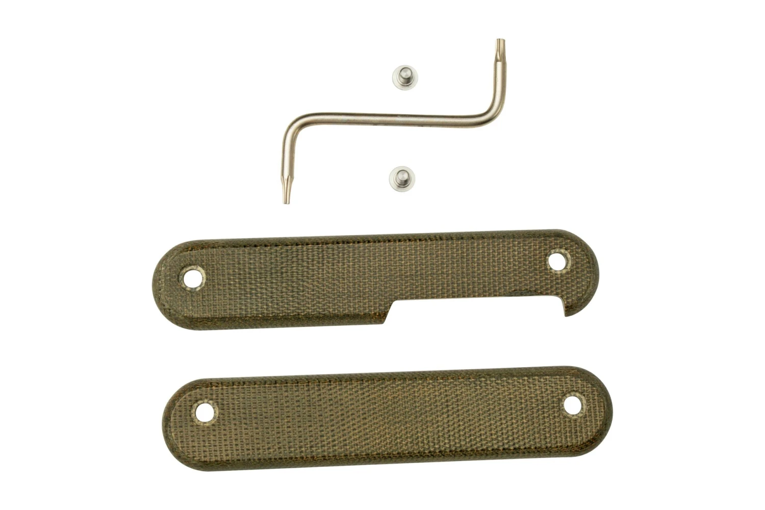 MKM Malga 6 Green Canvas Micarta Plaquettes De Manche 5 MKM Malga 6 Green Canvas Micarta Plaquettes De Manche – Image 3